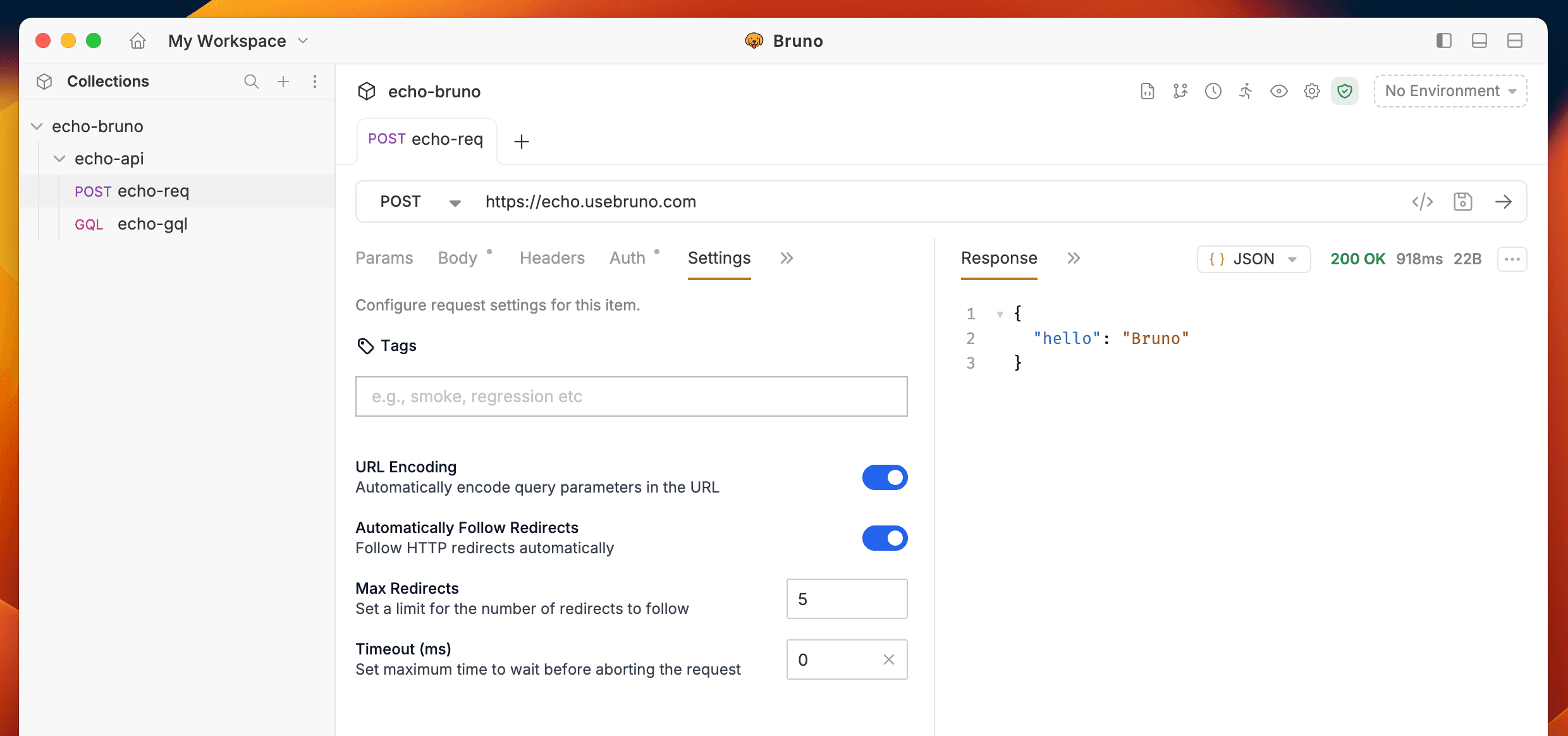 Request Settings Tab