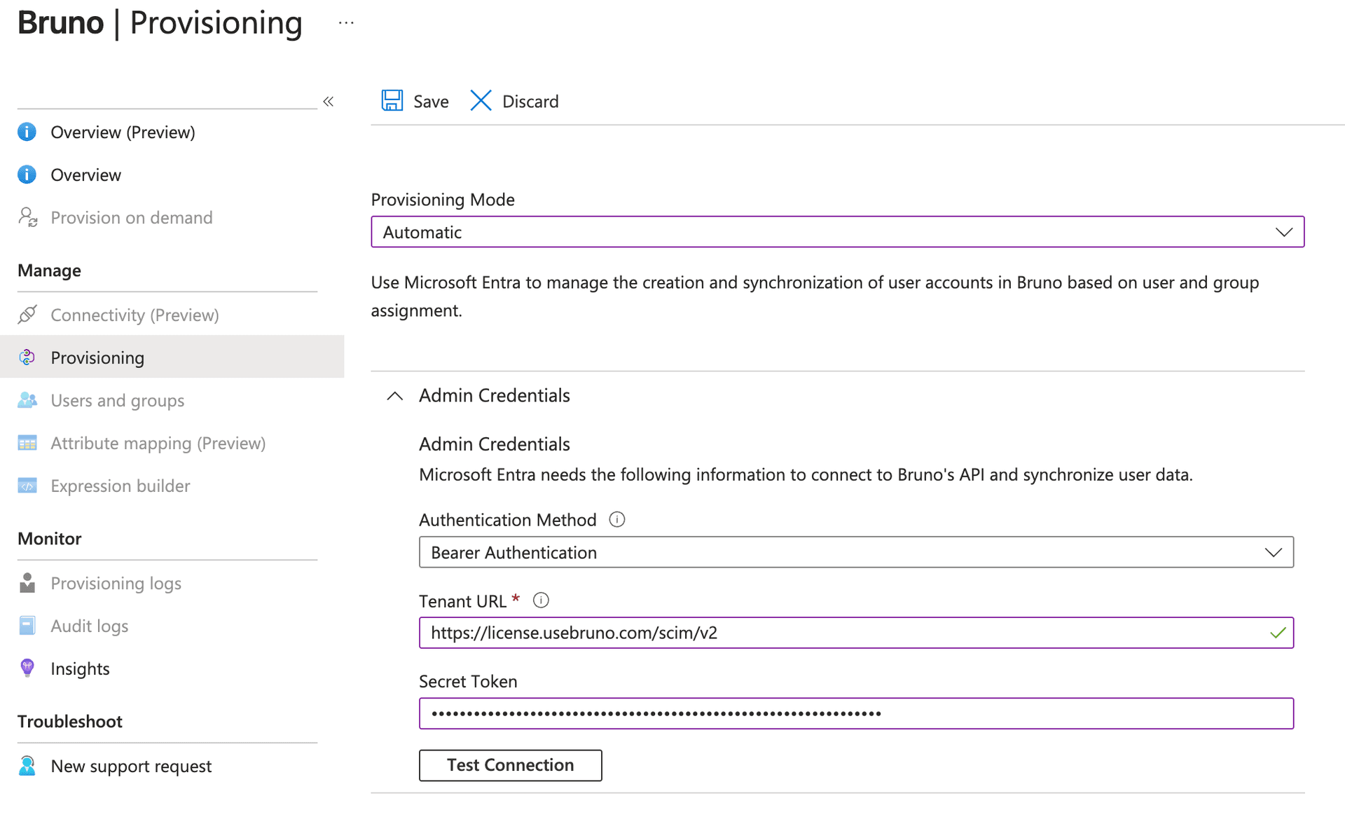 Configure admin credentials