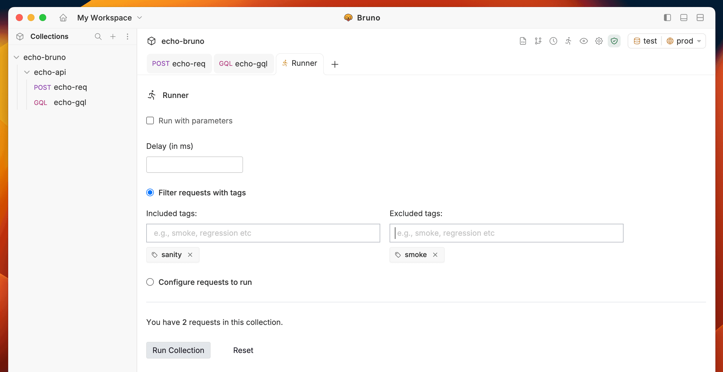 Run Collection with Tags